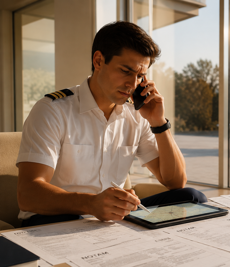 Student at pre flight.
