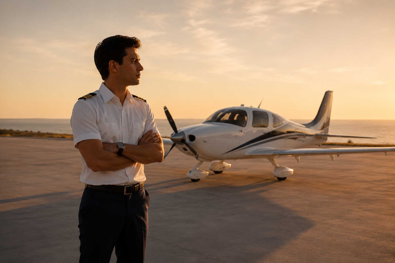 Student on apron.
