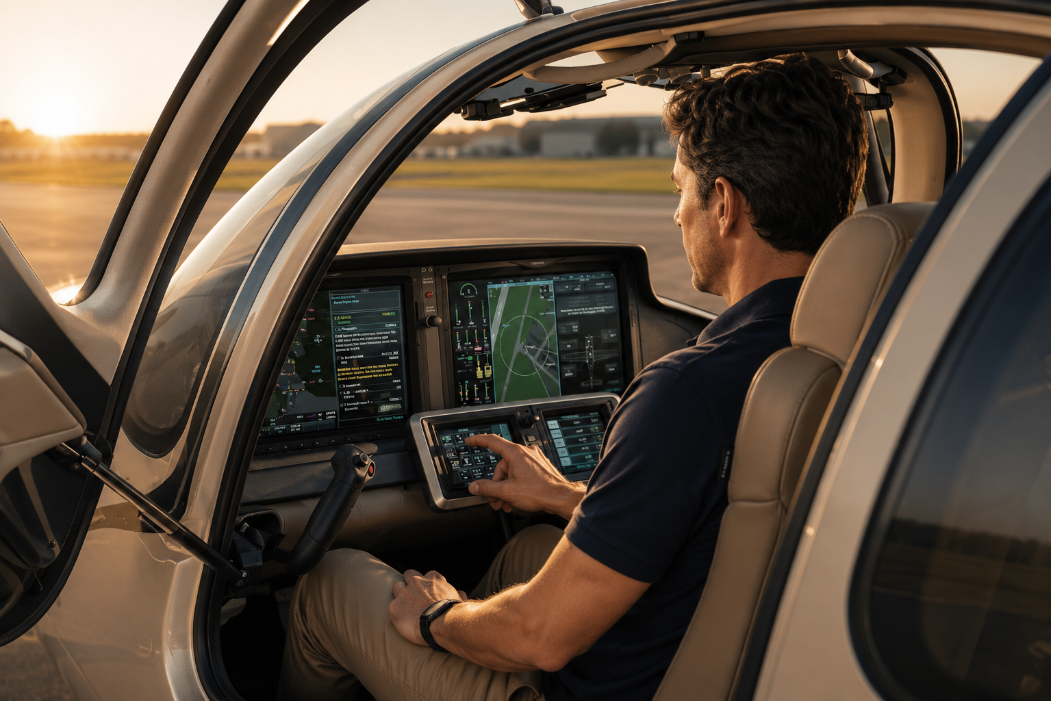 Pilot looking at a plane with passion and excitement